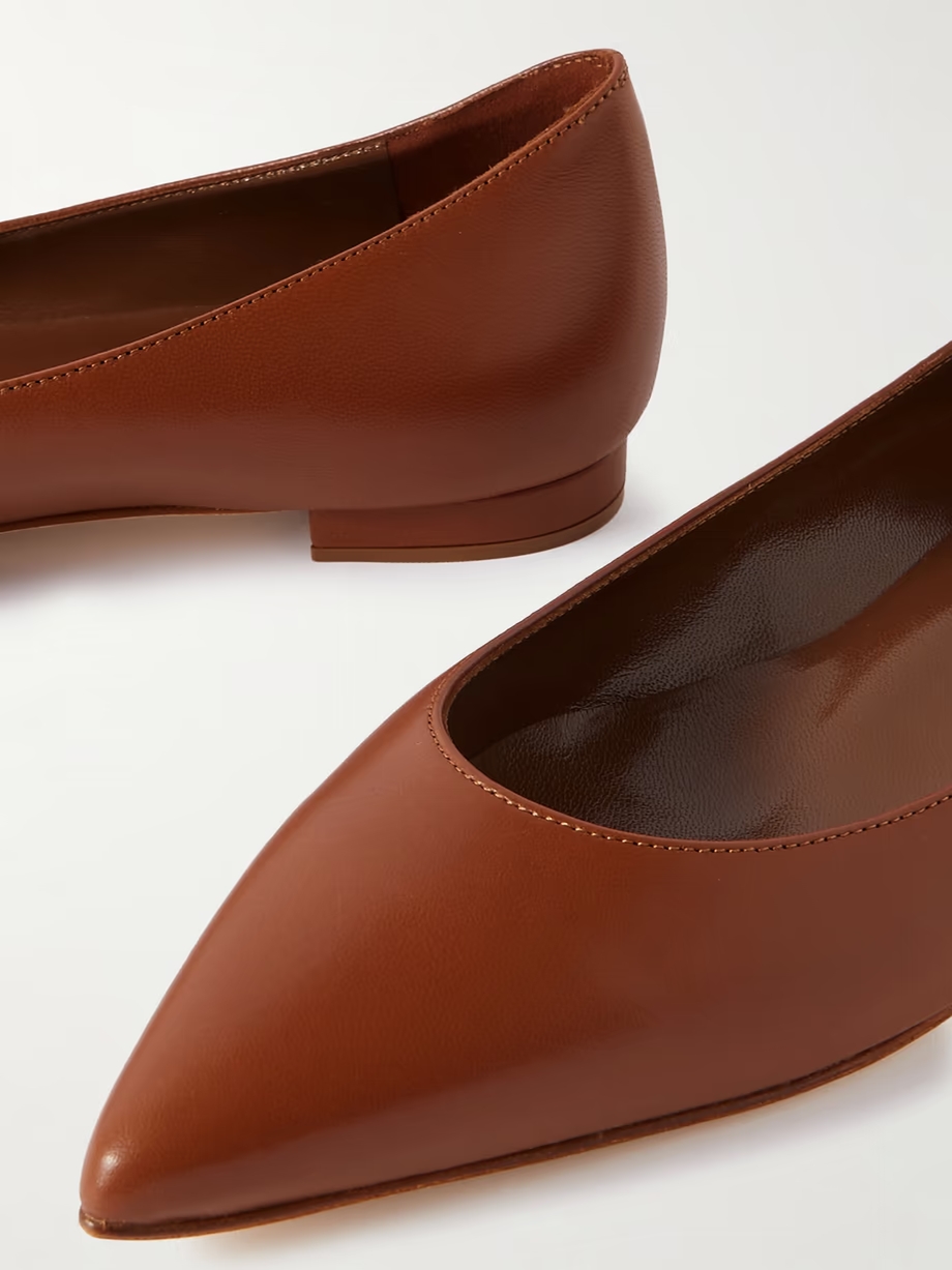 Kietta leather point-toe flats