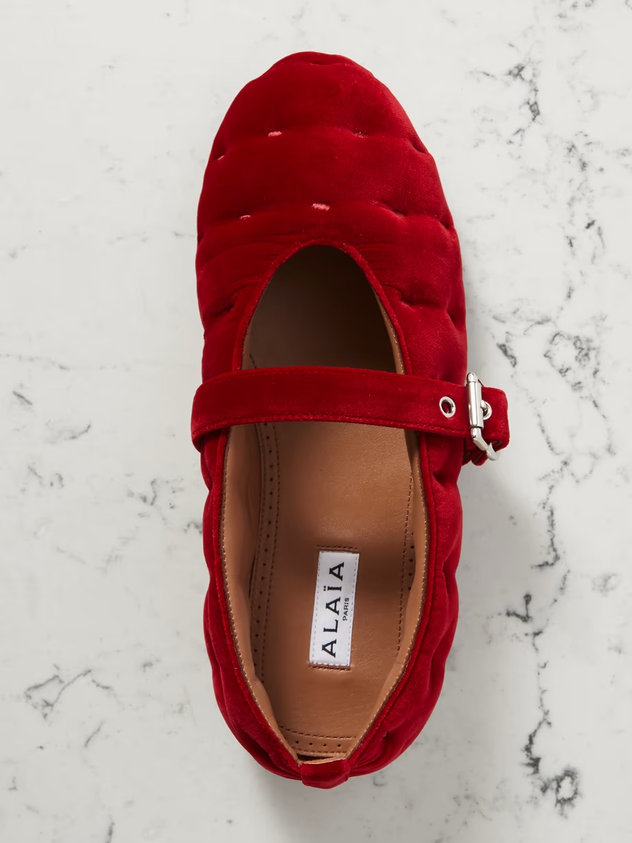 Ballerina velvet ballet flats