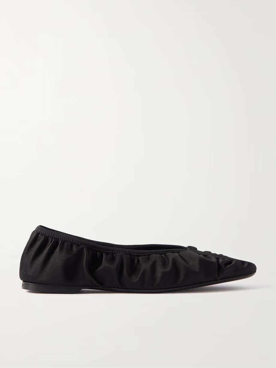 The Gathered satin ballet flats