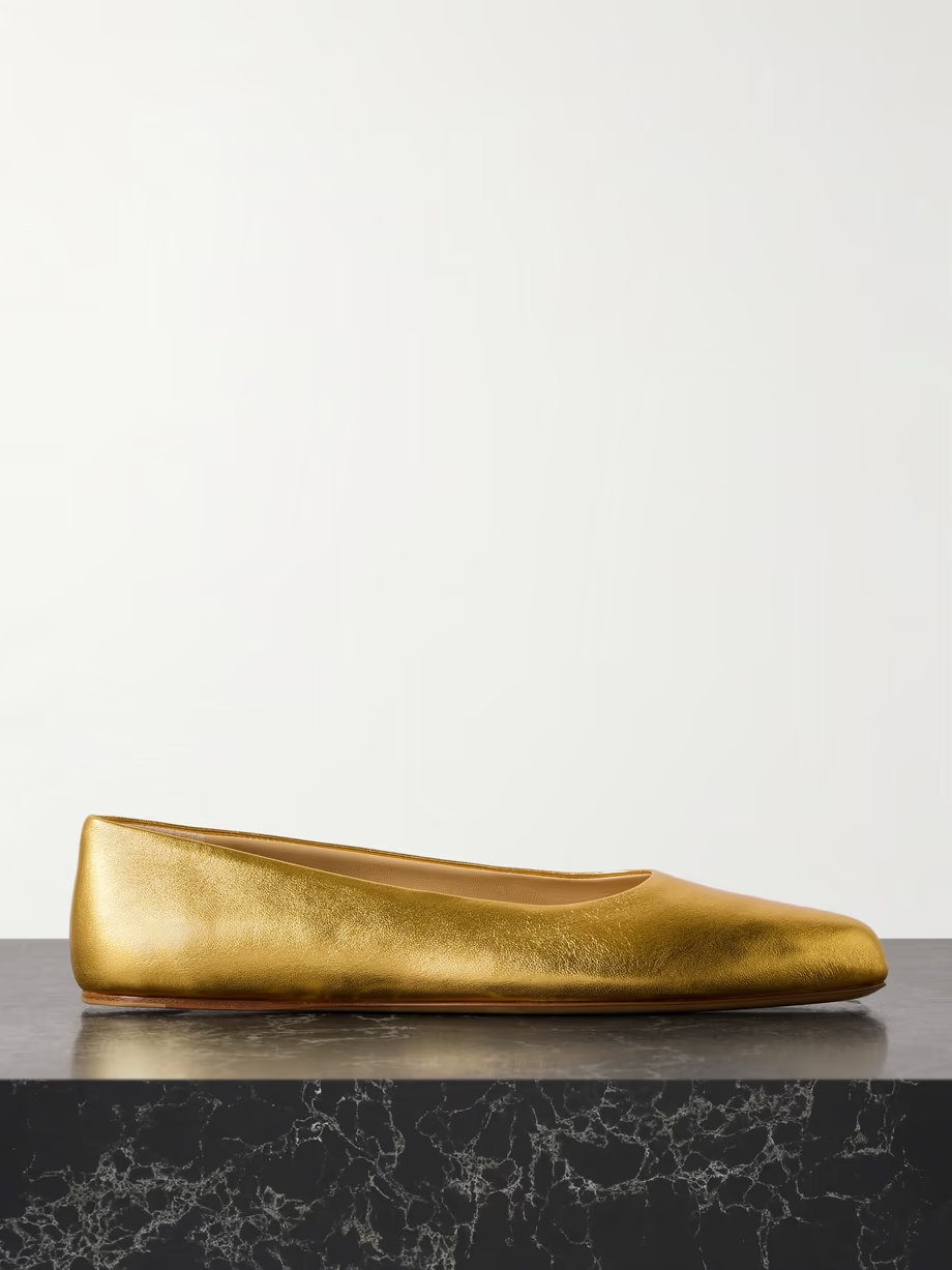 Andre metallic leather ballet flats