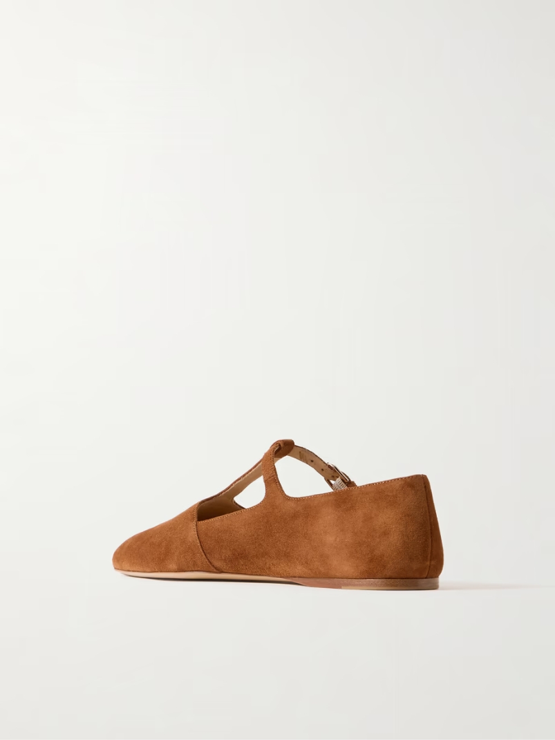 Lola Ballerina suede Mary Jane point-toe flats