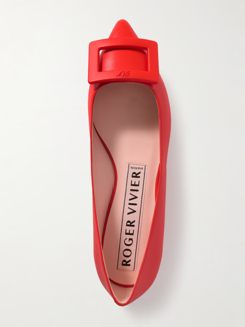 Gommettine buckled leather ballet flats