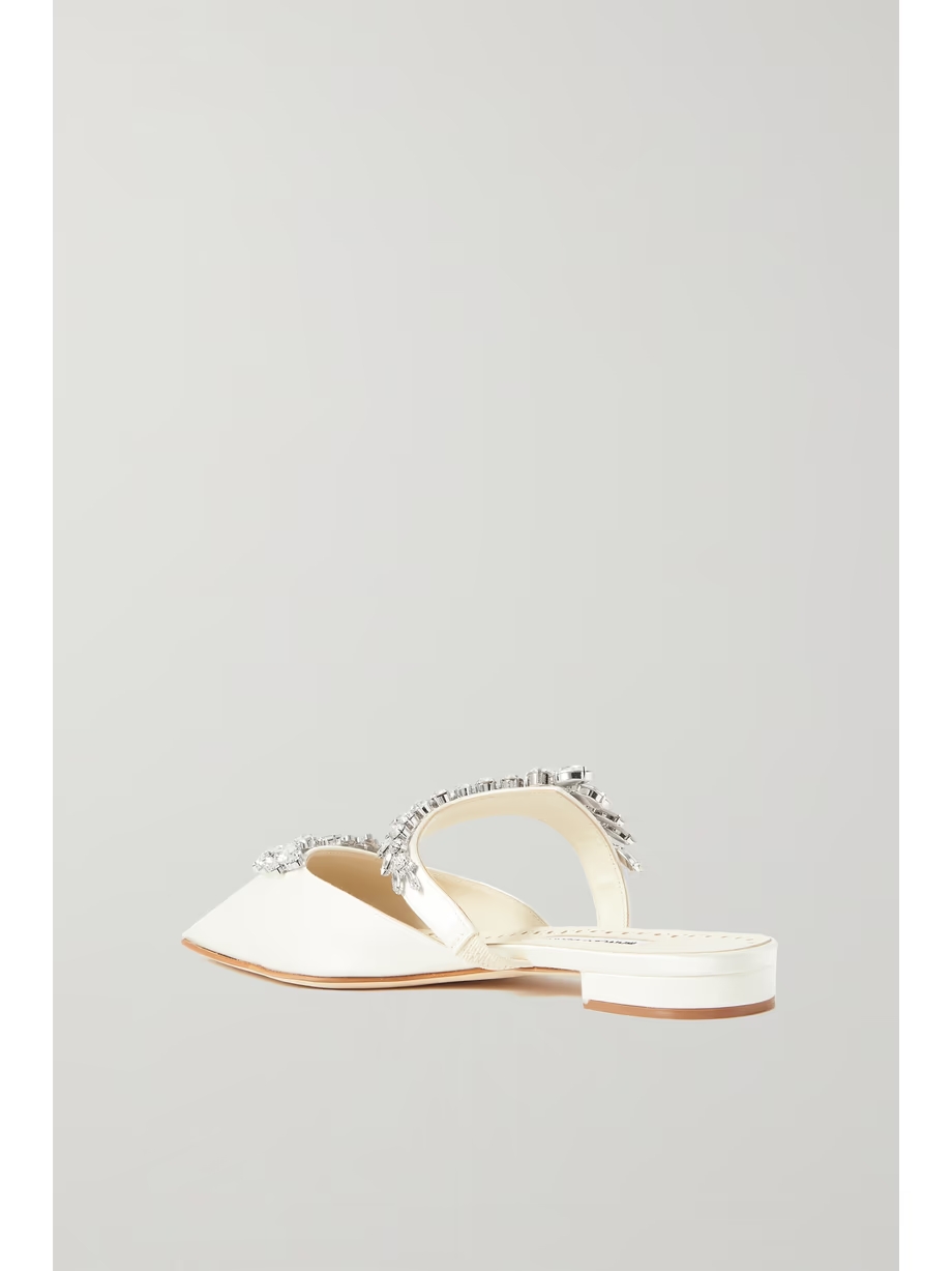 Lurum 45 crystal-embellished satin mules