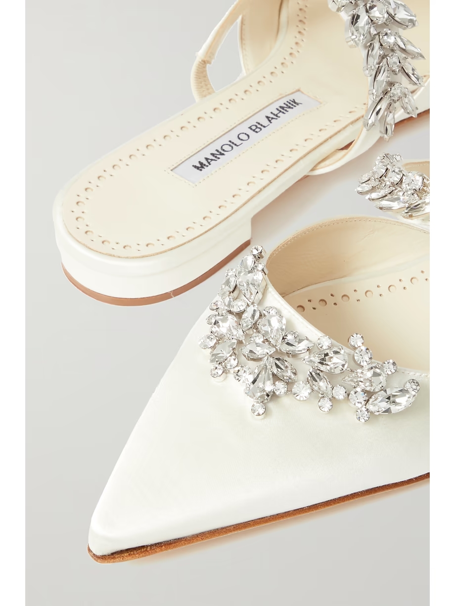 Lurum 45 crystal-embellished satin mules