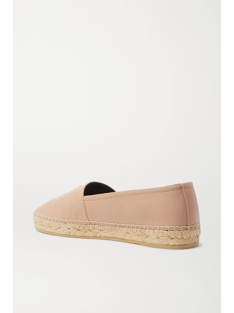 Logo-embossed leather espadrilles