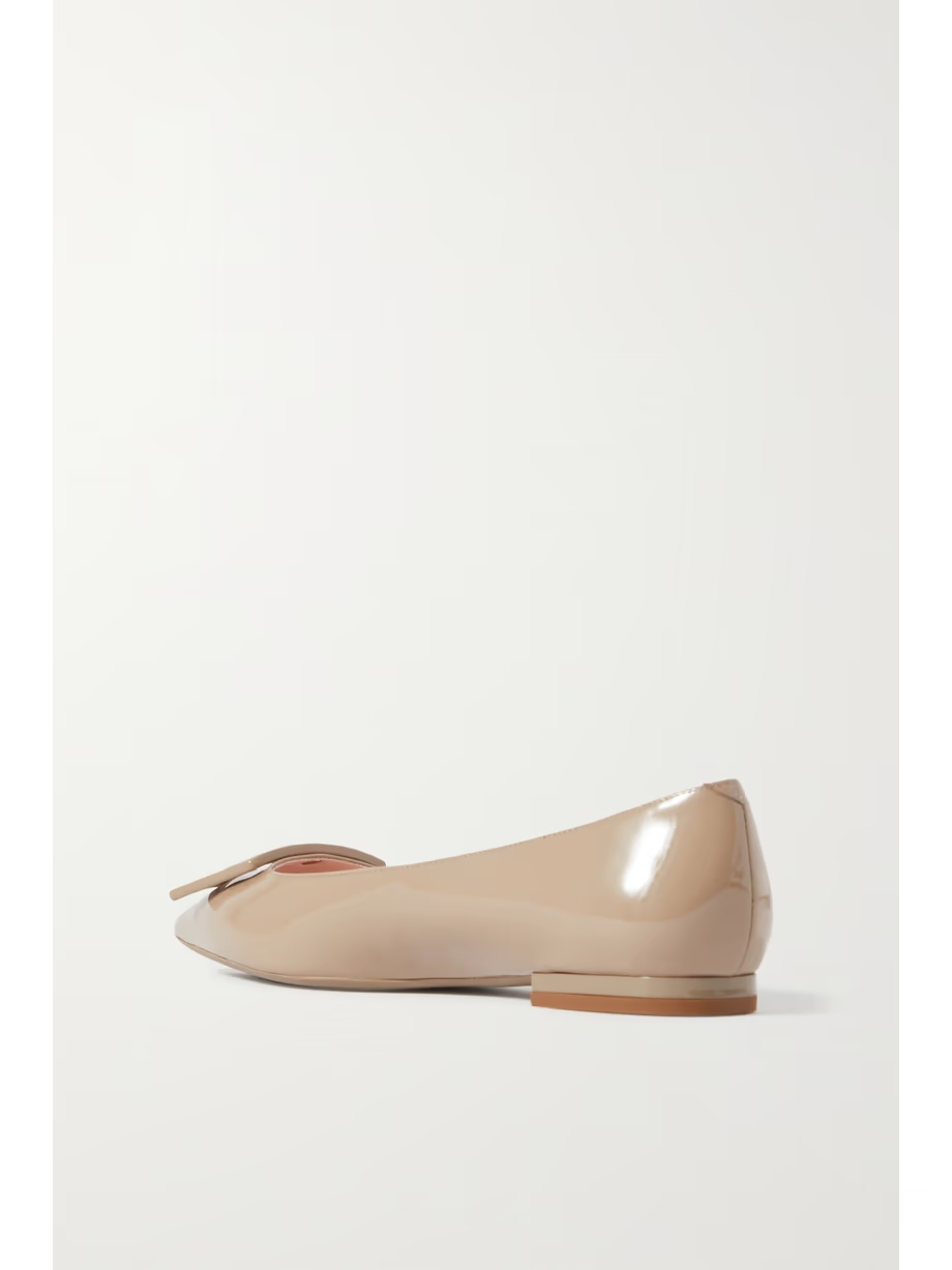 Gommettine patent-leather point-toe flats