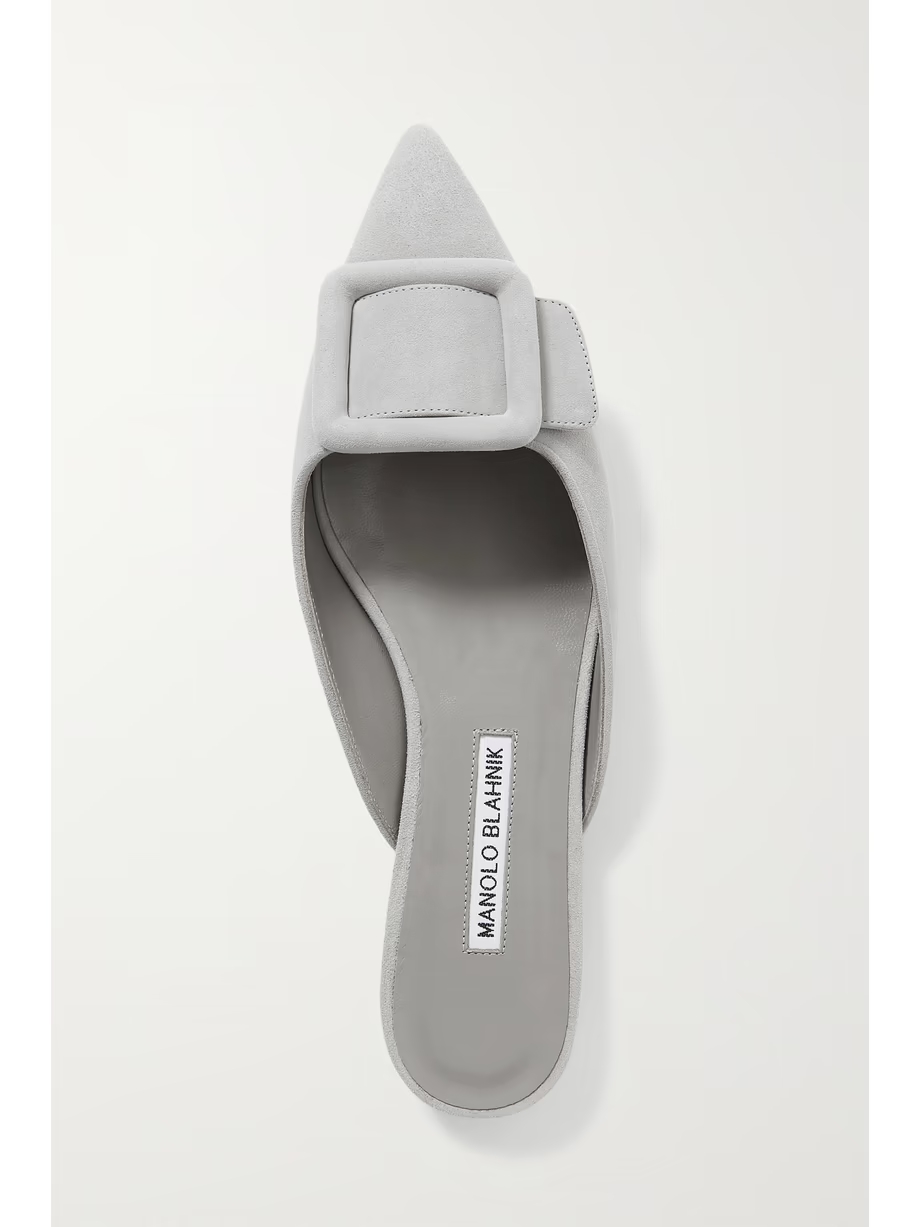 Maysale buckled suede point-toe flats