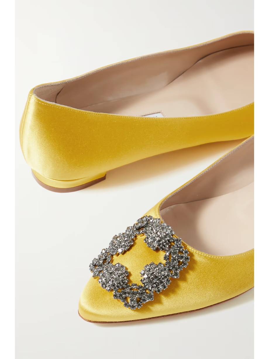 Hangisi embellished satin point-toe flats