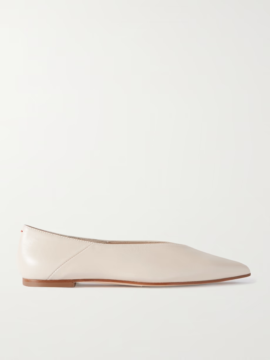 Moa leather point-toe flats