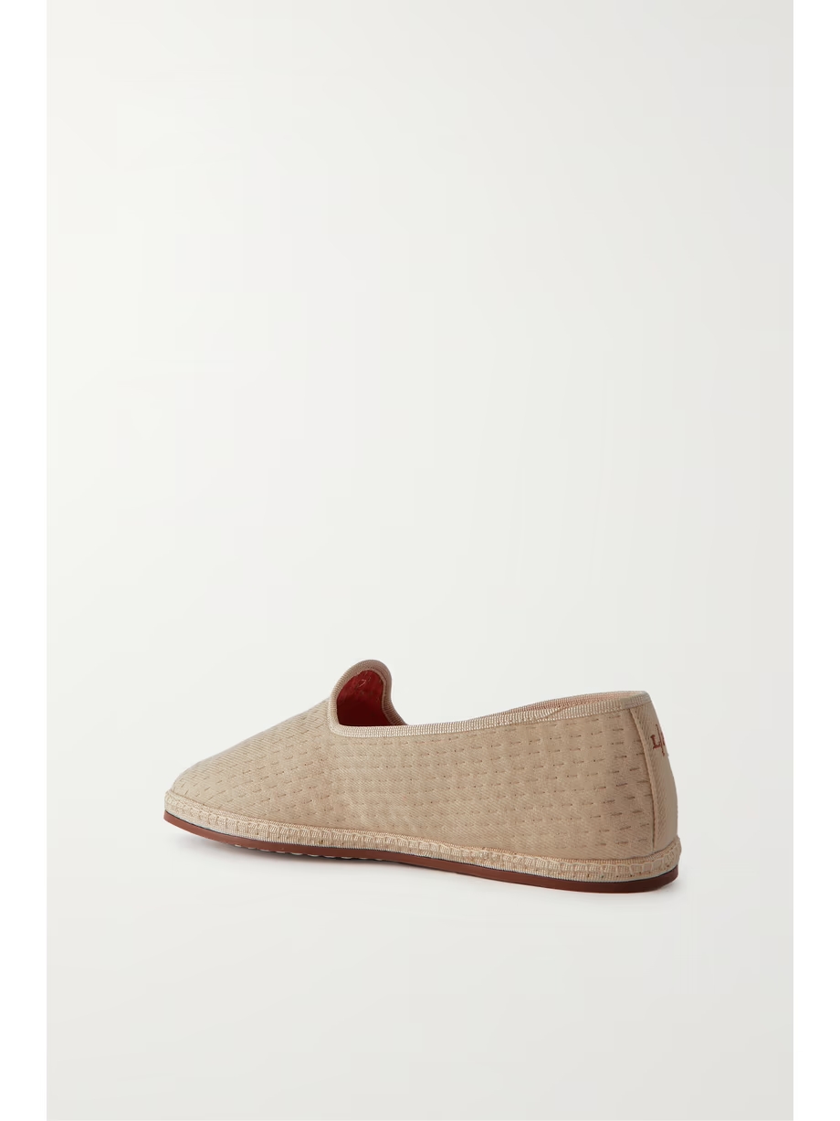 Laguna Furlane matelassé linen-canvas slippers