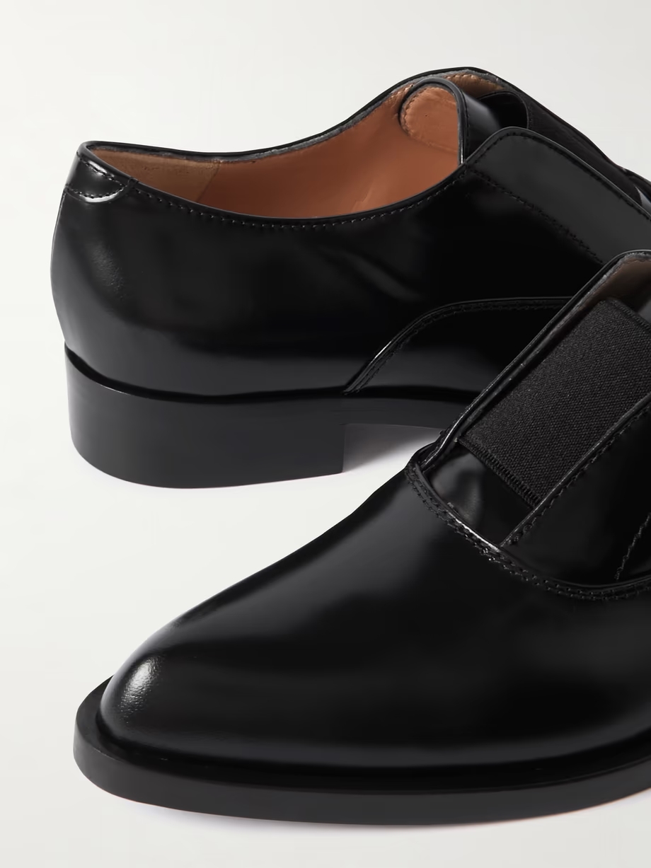 Dover glossed-leather loafers