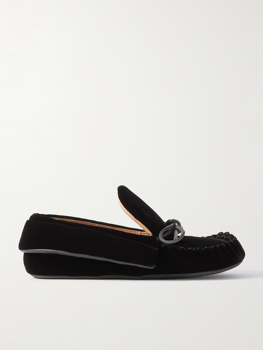 Embellished suede loafers