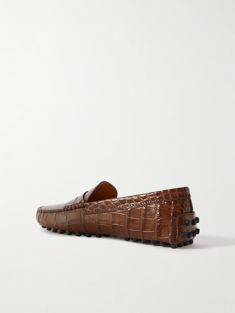 Gommino croc-effect leather loafers