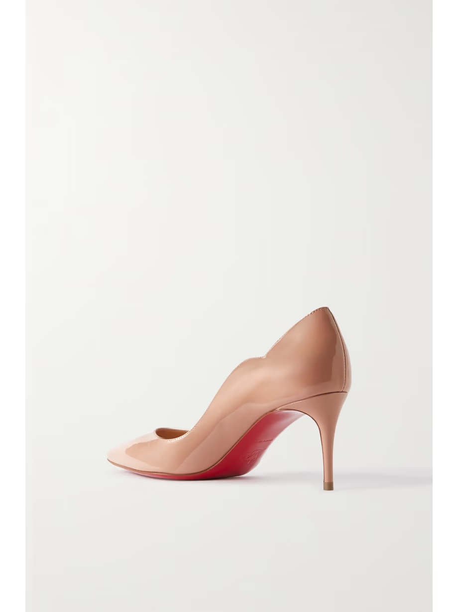 Hot Chick 70 scalloped patent-leather pumps