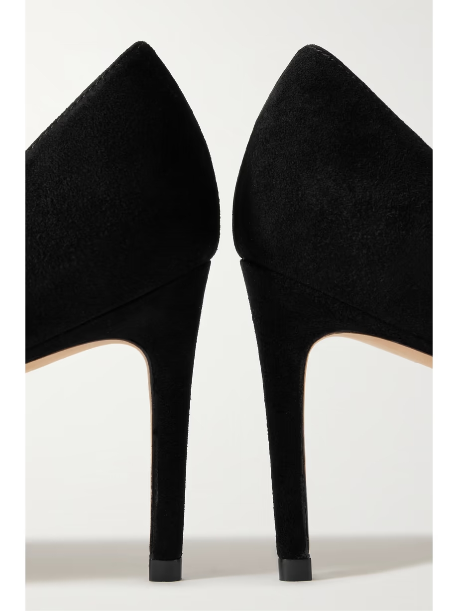 Stuart suede point-toe pumps