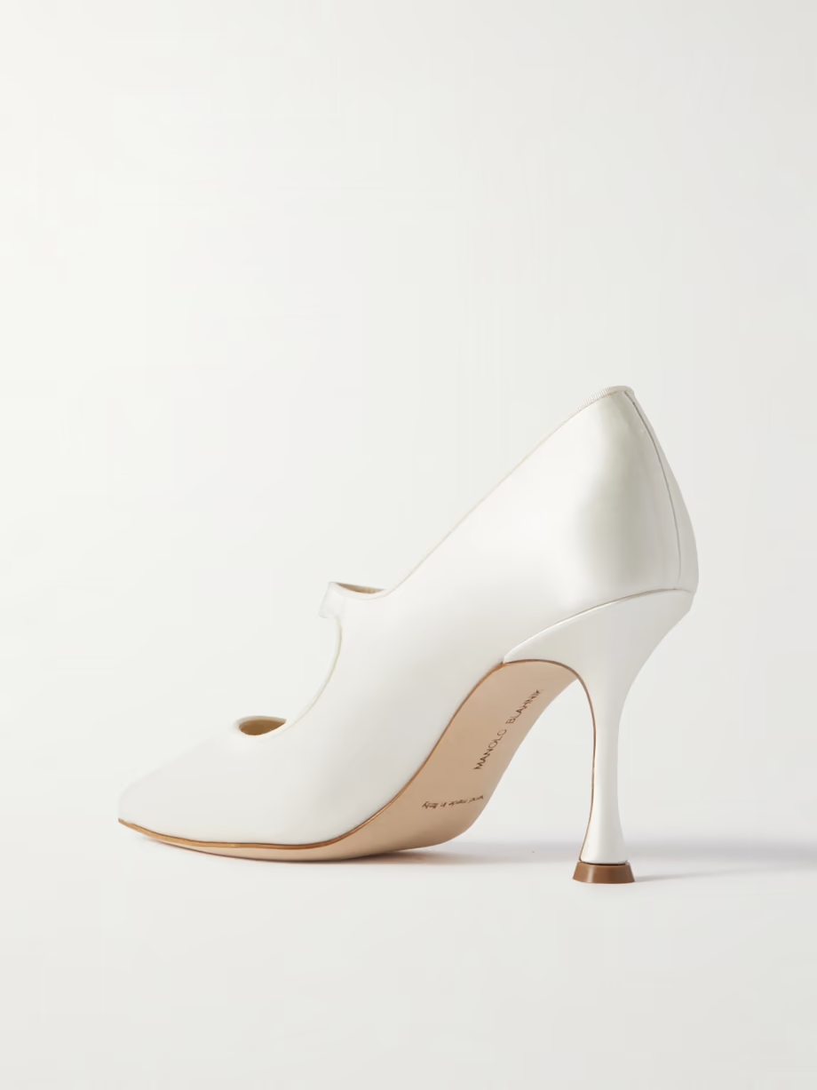 Campari Bridal 90 grosgrain-trimmed satin Mary Jane pumps