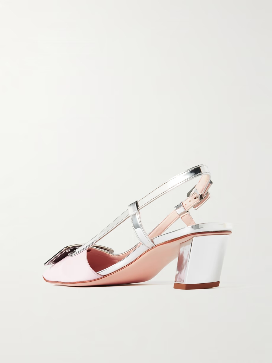 Belle Vivier patent-leather slingback pumps