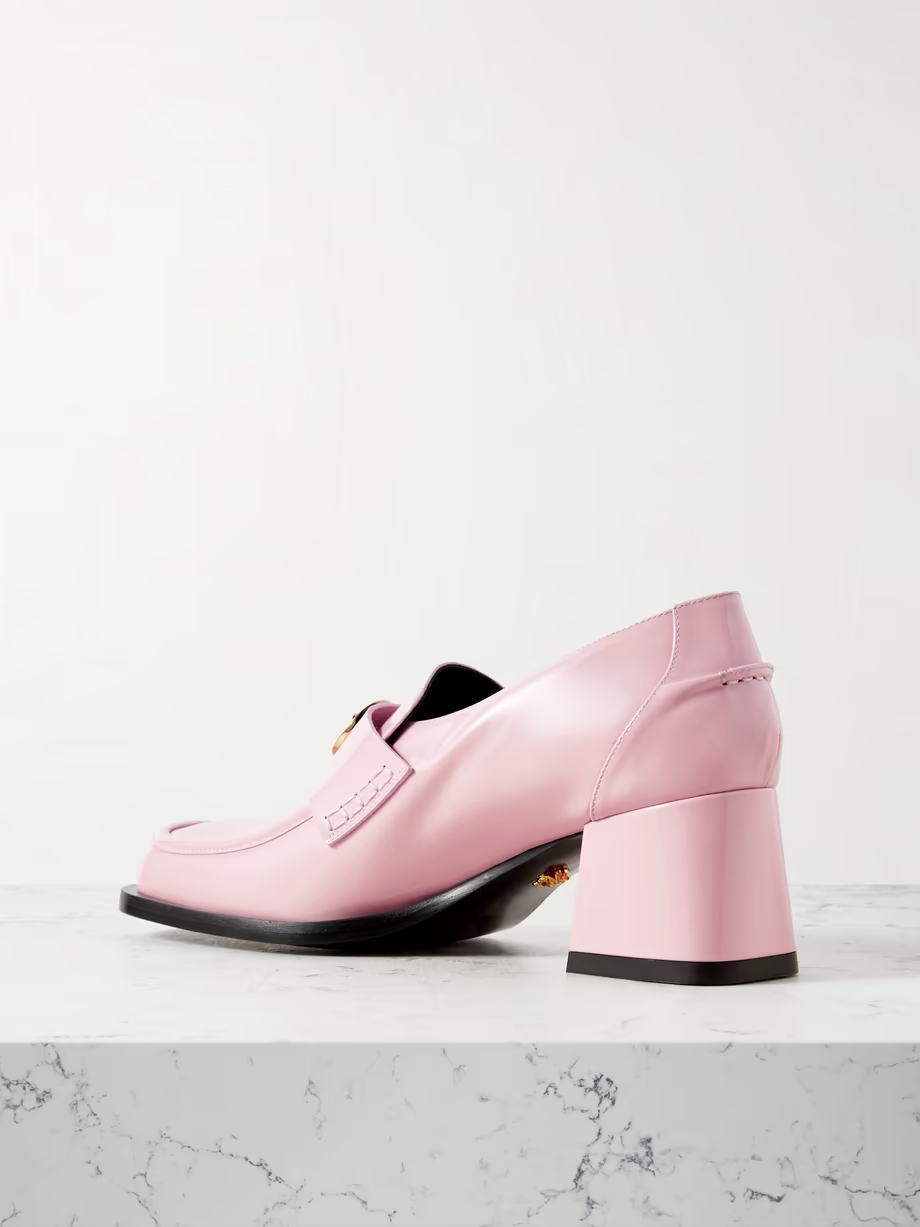 Alia embellished patent-leather loafers