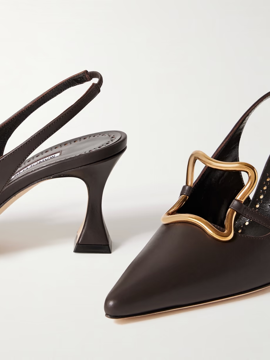 Nikkal 70 leather slingback pumps