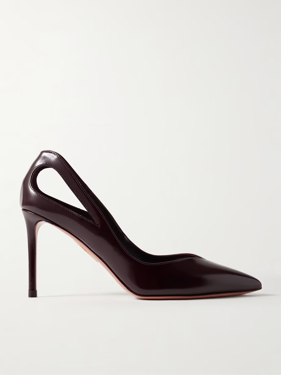 Sheeva 105 cutout glossed-leather pumps