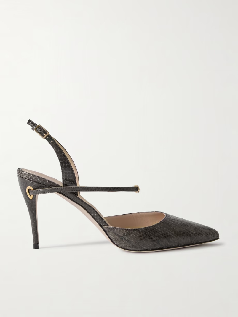 Vittorio 85 elaphe point-toe slingback pumps