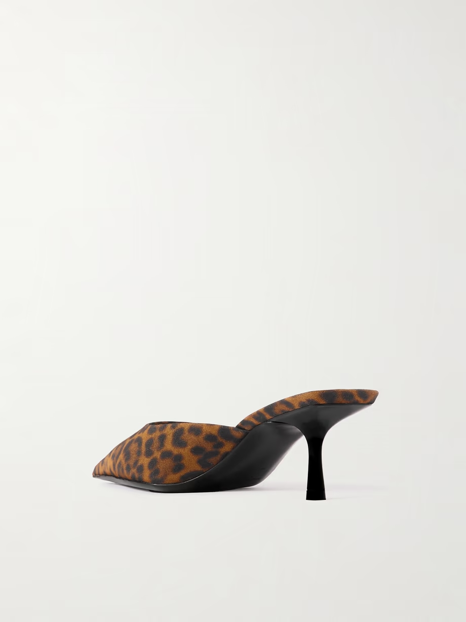 Barbara leopard-print twill point-toe pumps