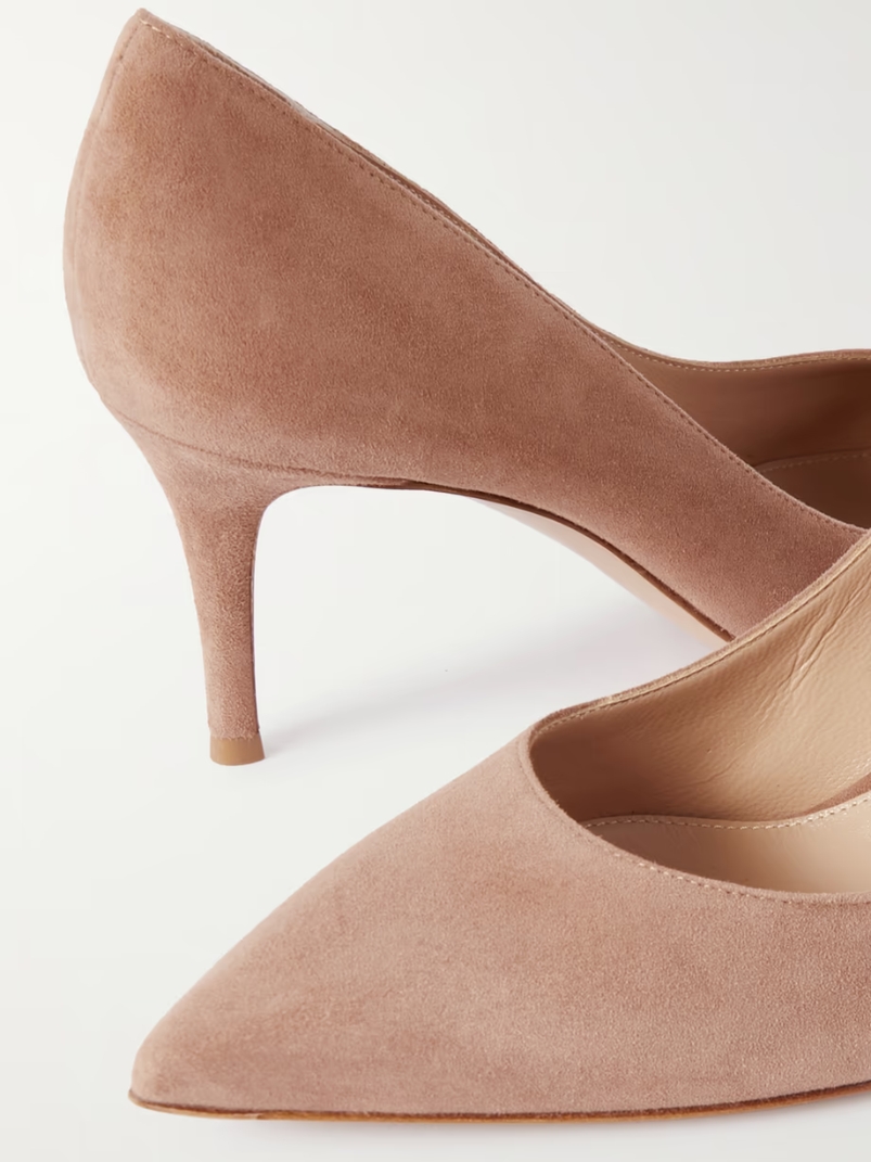 70 suede pumps