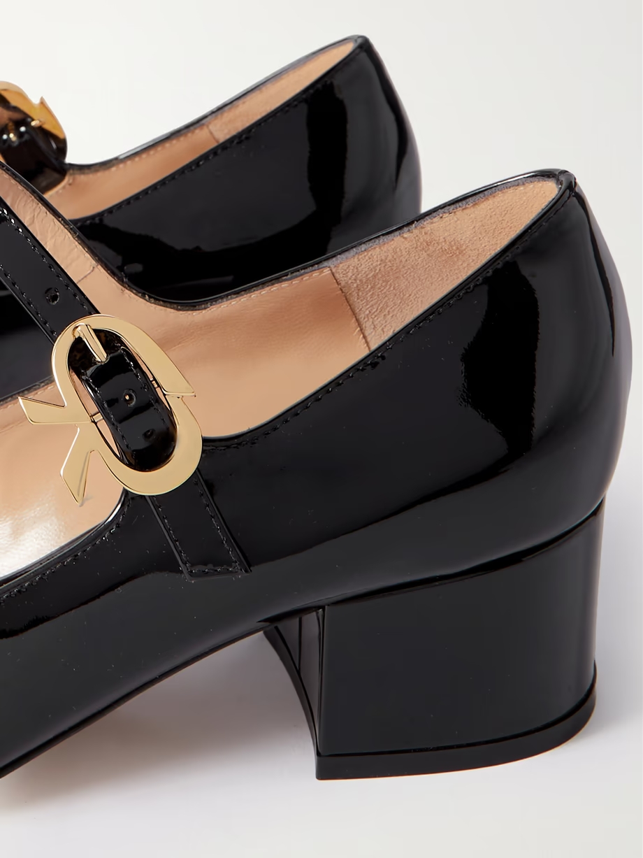 45 patent-leather Mary Jane pumps