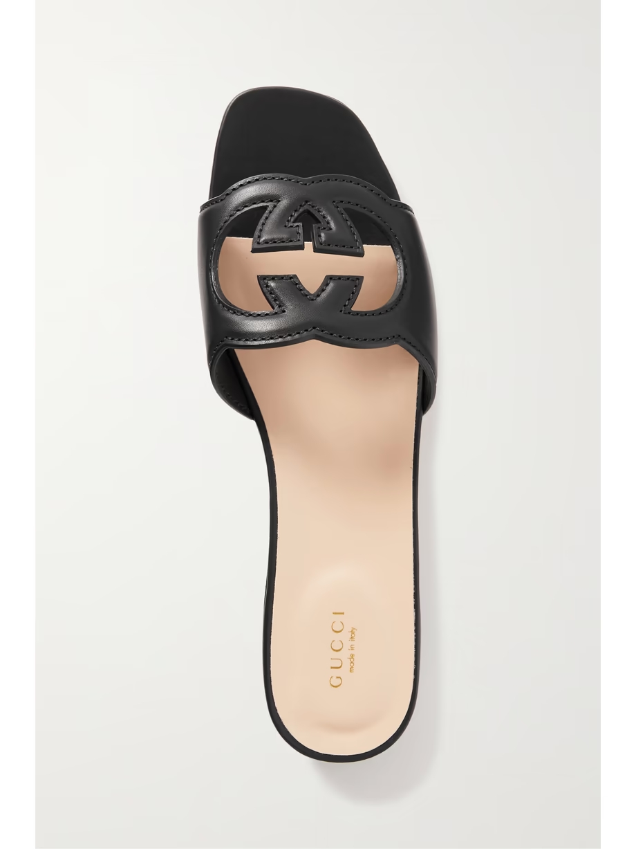 Cutout leather slides