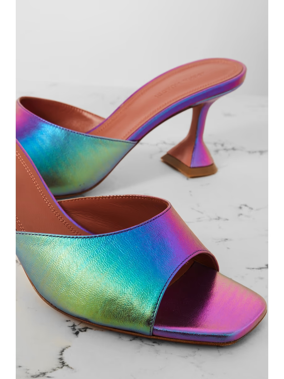 Lupita iridescent leather mules