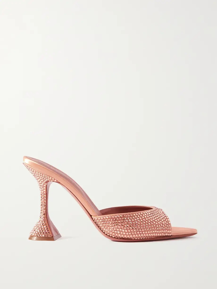 Caroline crystal-embellished satin mules