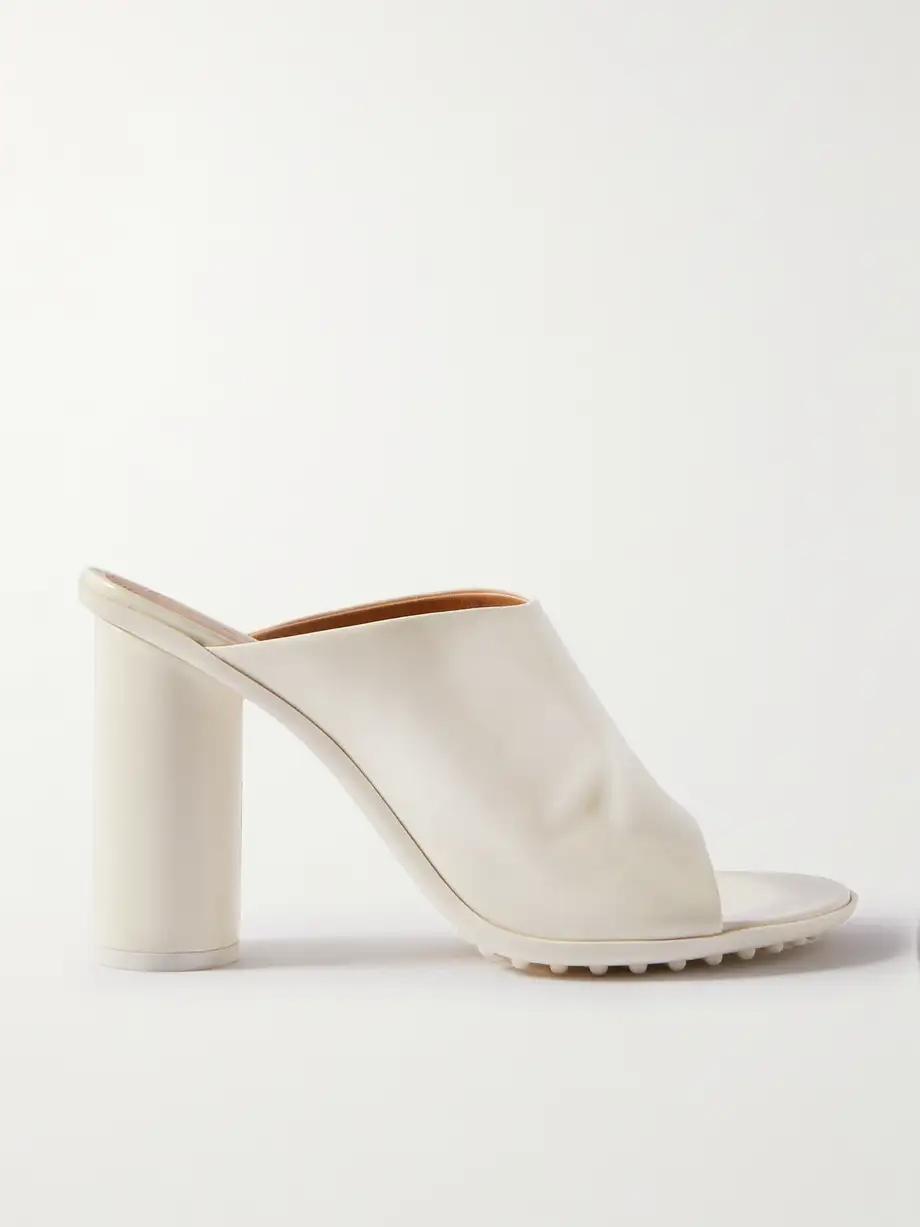 Atomic patent-leather mules