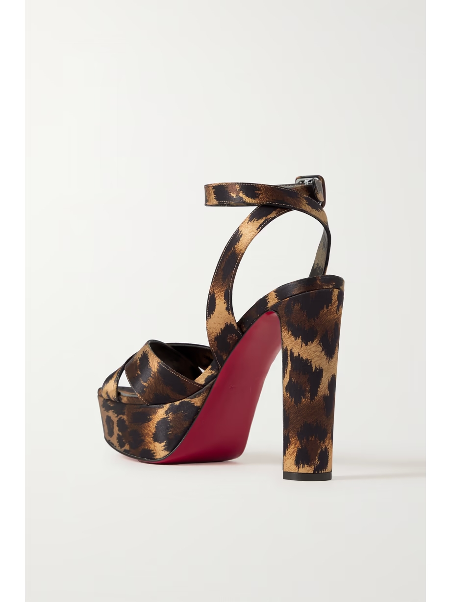 Supramariza 130 leopard-print satin pumps