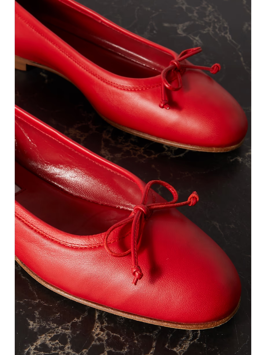 Veralli bow-detailed leather ballet flats