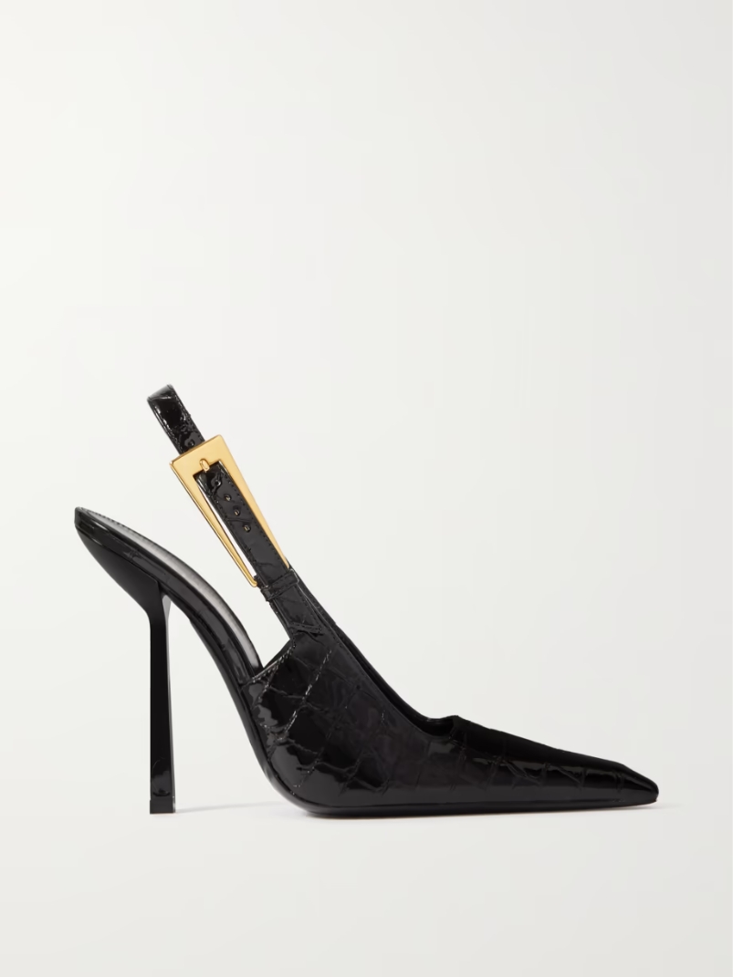 Lee patent-leather slingback pumps