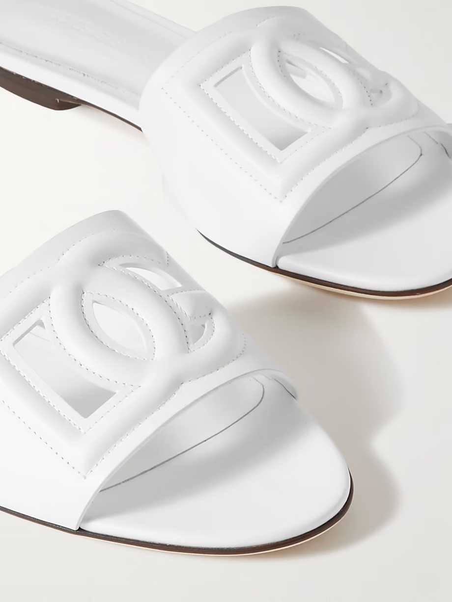 Bianca cutout leather slides