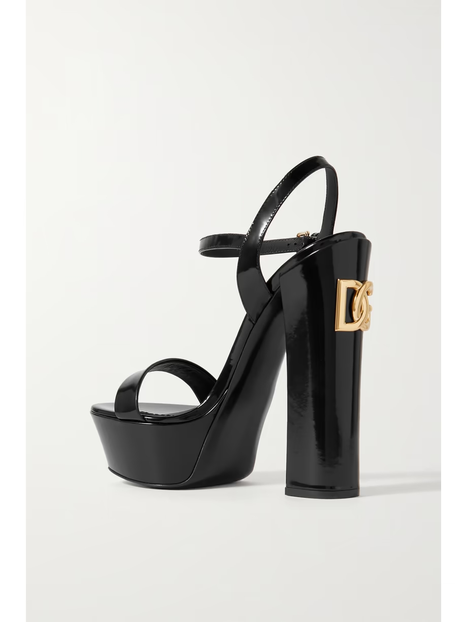 Keira logo-embellished patent-leather platform sandals