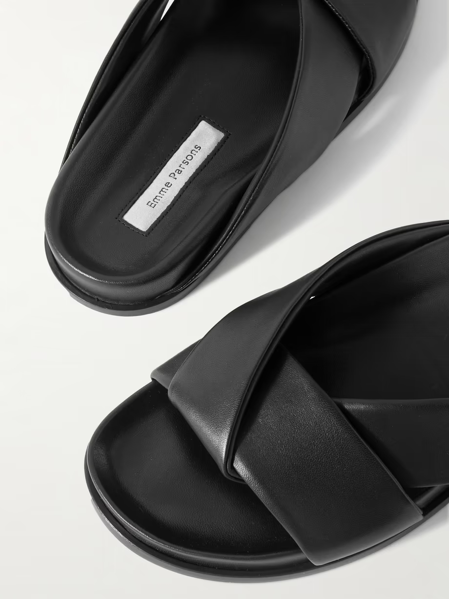 Leather slides