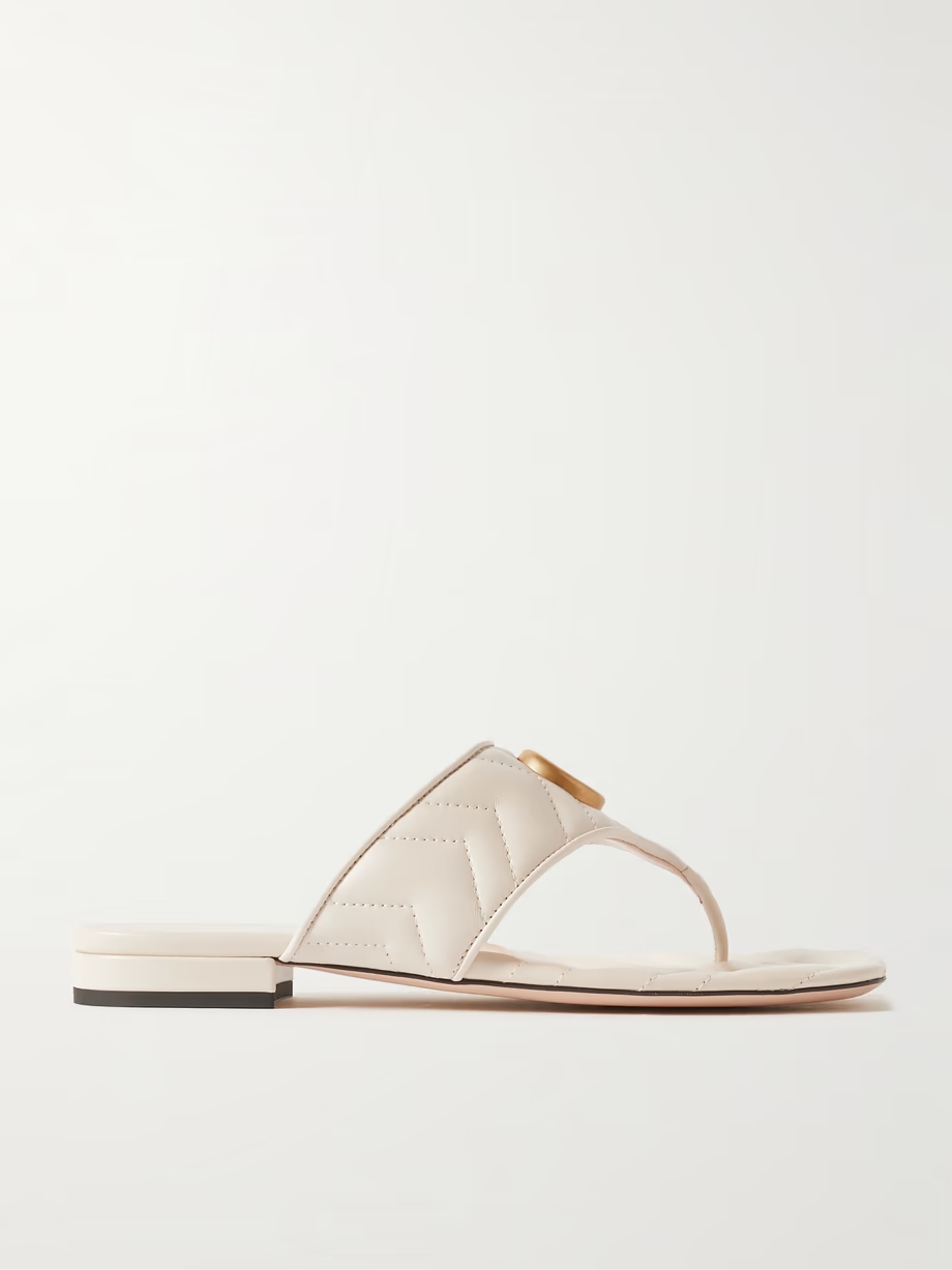 Marmont logo-embellished matelassé leather sandals