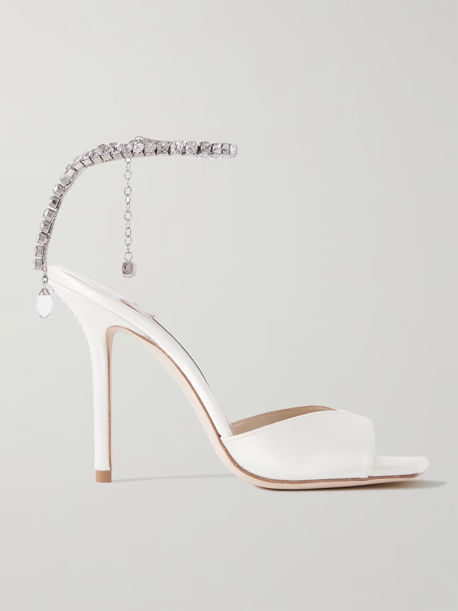 Saeda 100 crystal-embellished satin sandals