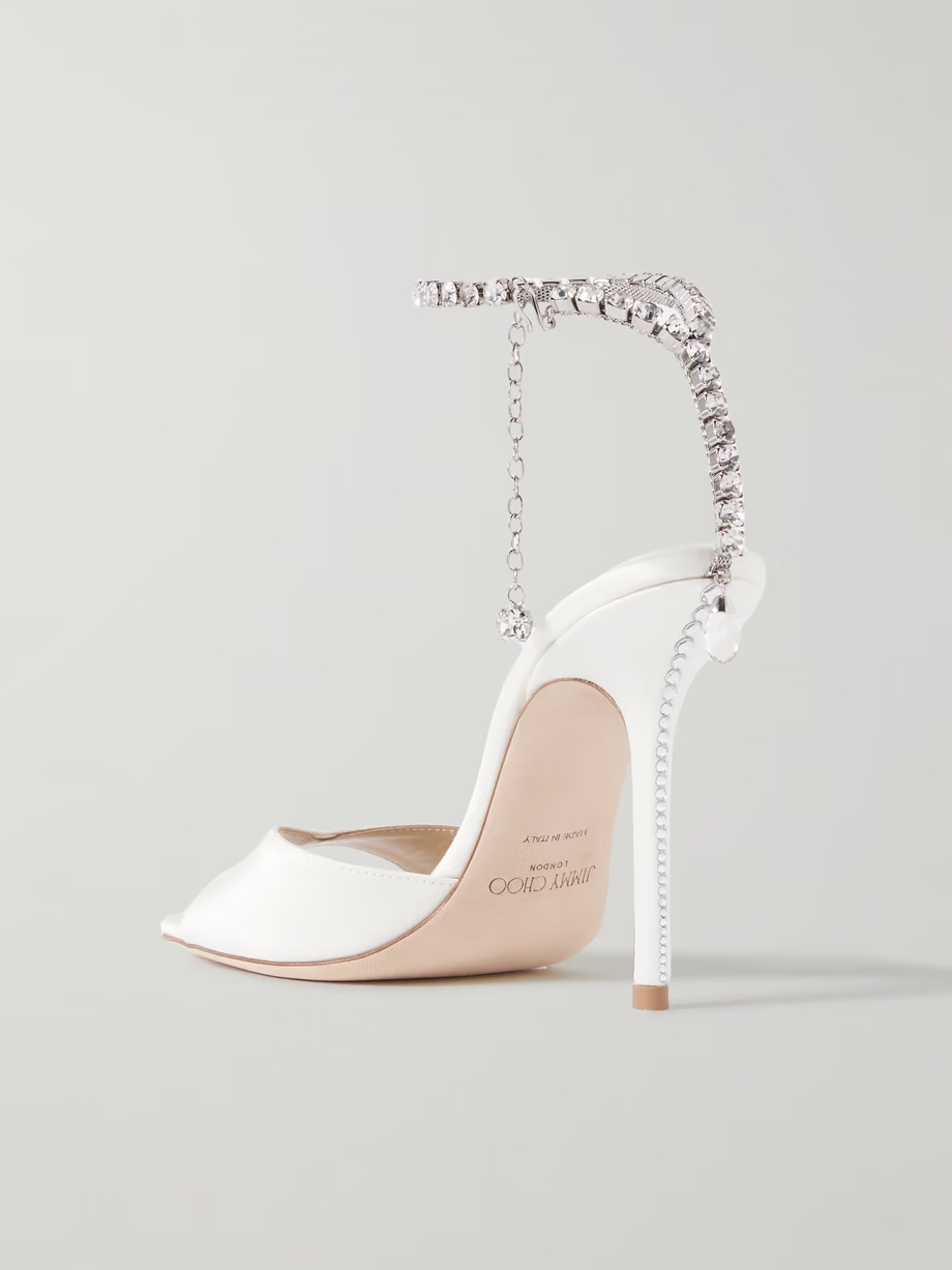 Saeda 100 crystal-embellished satin sandals