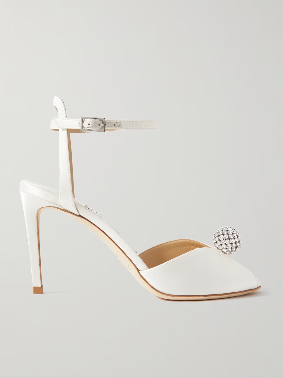 Sacora 85 crystal-embellished satin sandals