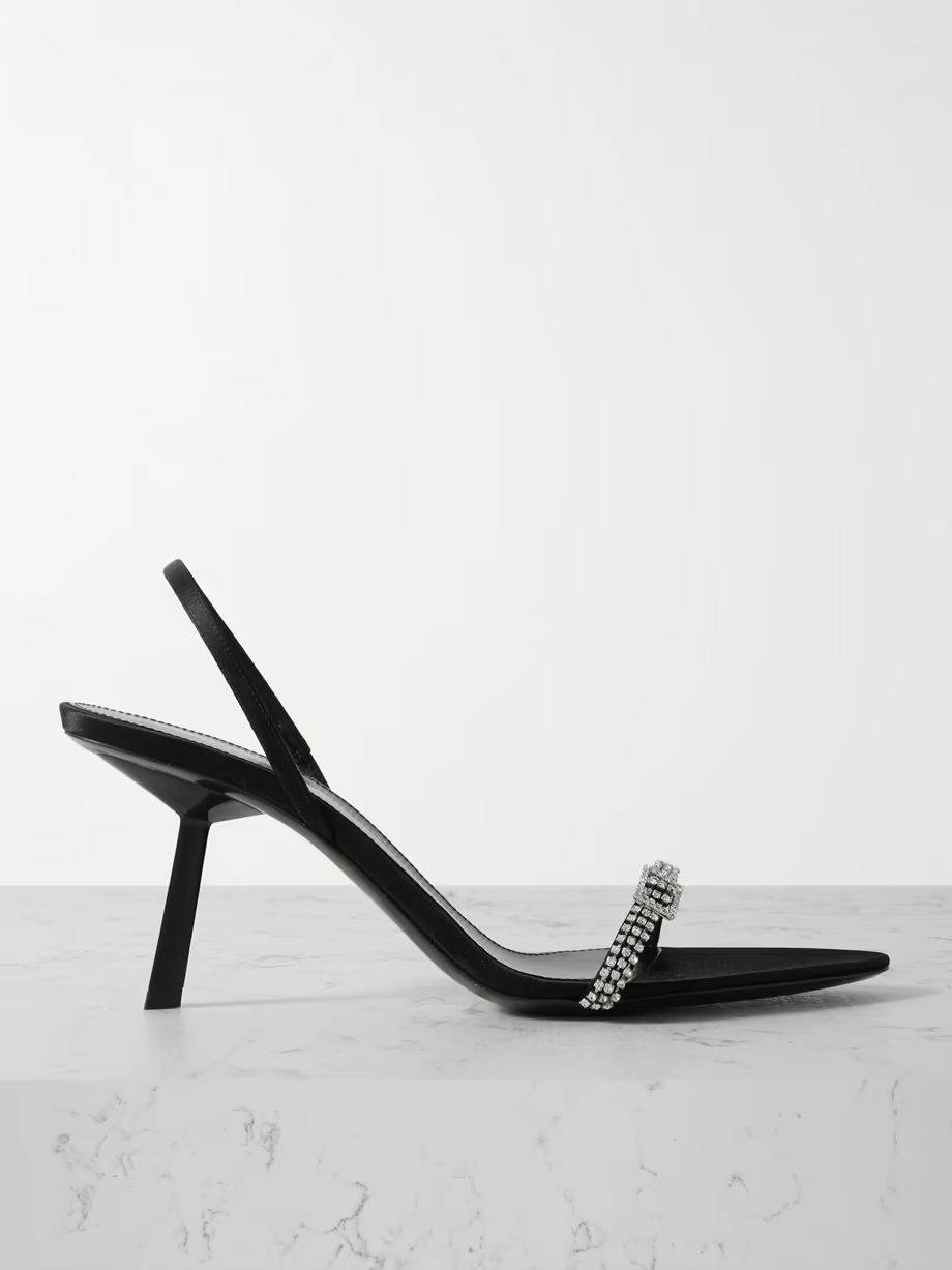 Rendez-Vous crystal-embellished satin slingback sandals