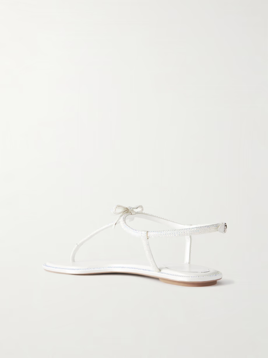 Caterina bow and crystal-embellished leather sandals