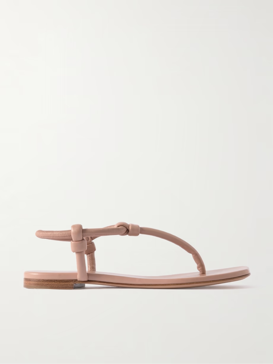 Knotted leather sandals