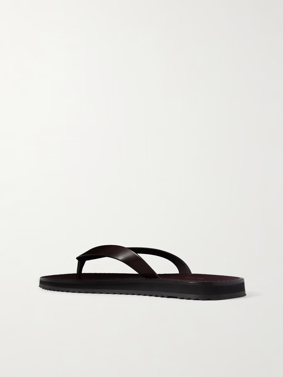 City leather flip flops