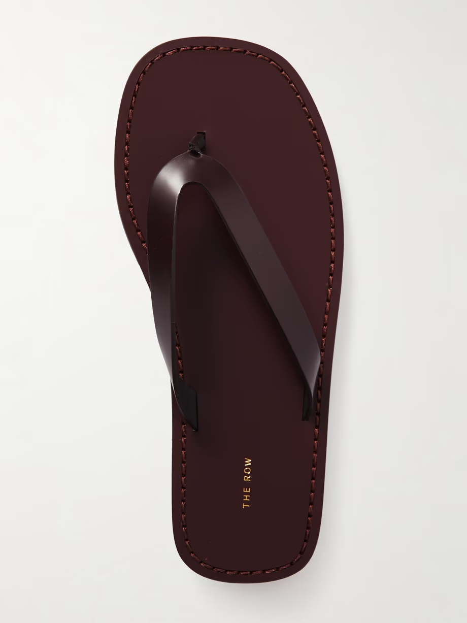 City leather flip flops