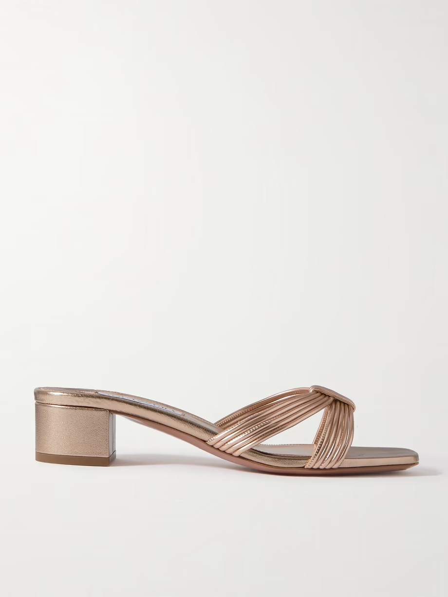 Film 35 metallic faux leather mules