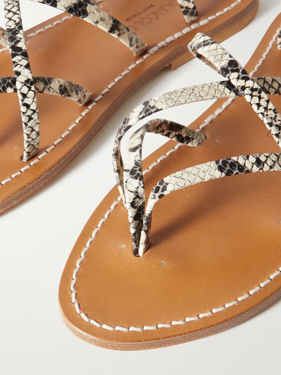 Zenobie snake-effect leather sandals