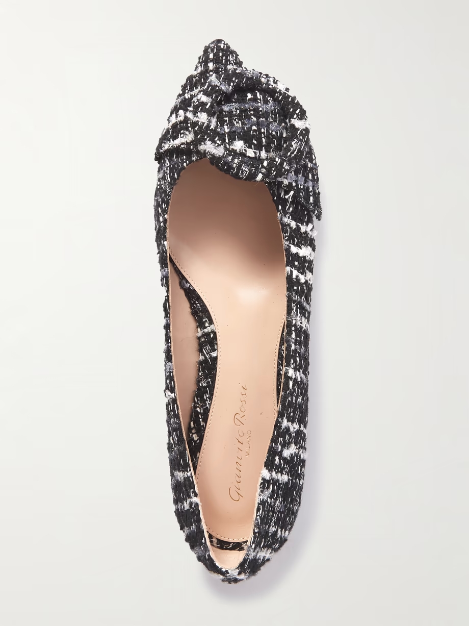 Venezia bouclé-tweed point-toe flats